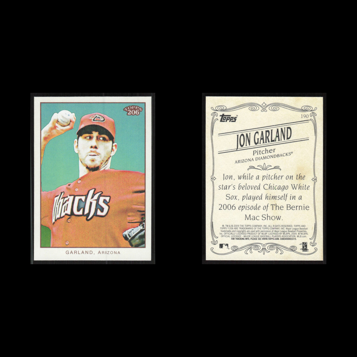Jon Garland #190 2009 Topps 206 Arizona Diamondbacks Baseball Card MLB NM