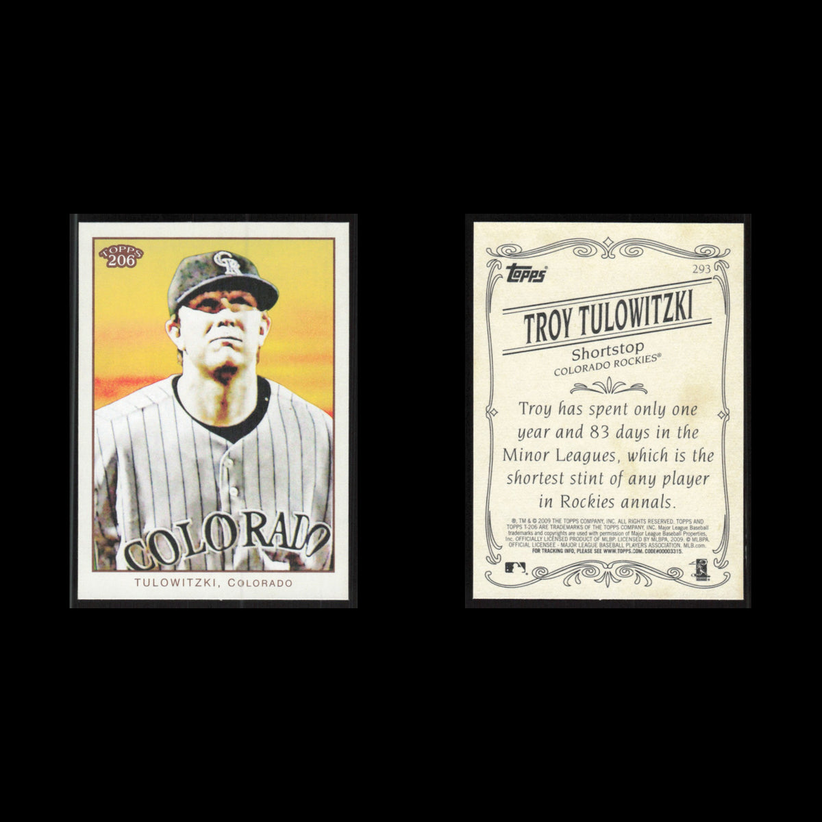 Troy Tulowitzki #293 2009 Topps 206 Colorado Rockies Baseball Card MLB NM