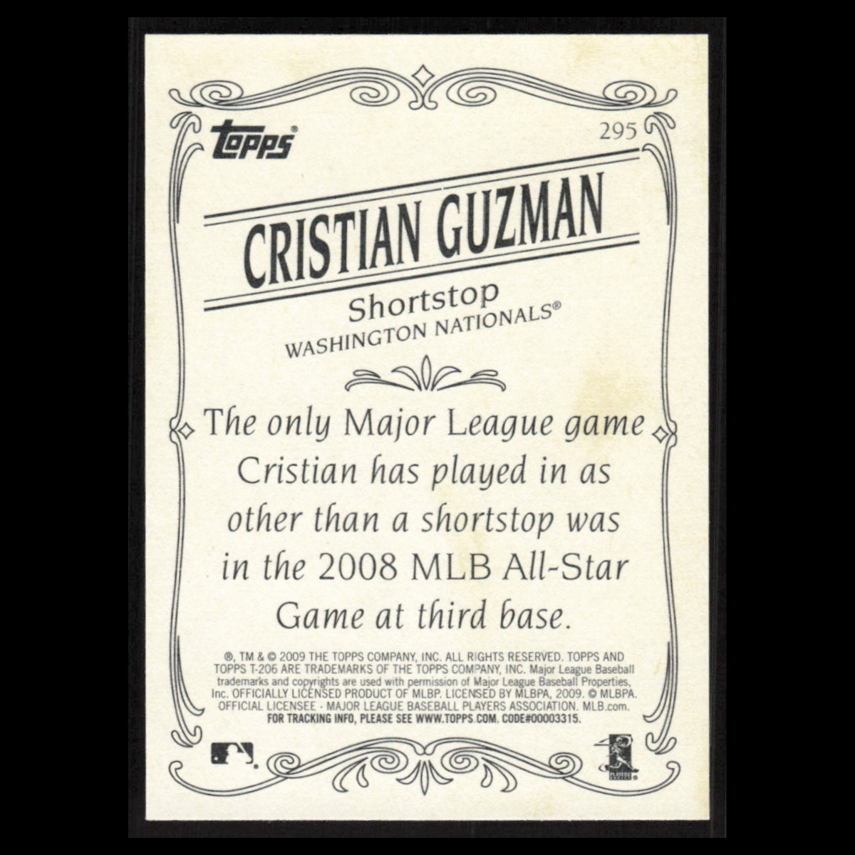 Cristian Guzman #295 2009 Topps 206 Washington Nationals Baseball Card MLB NM