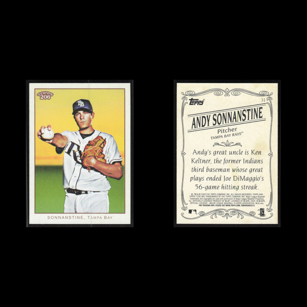 Andy Sonnanstine #31 2009 Topps 206 Tampa Bay Rays Baseball Card MLB NM