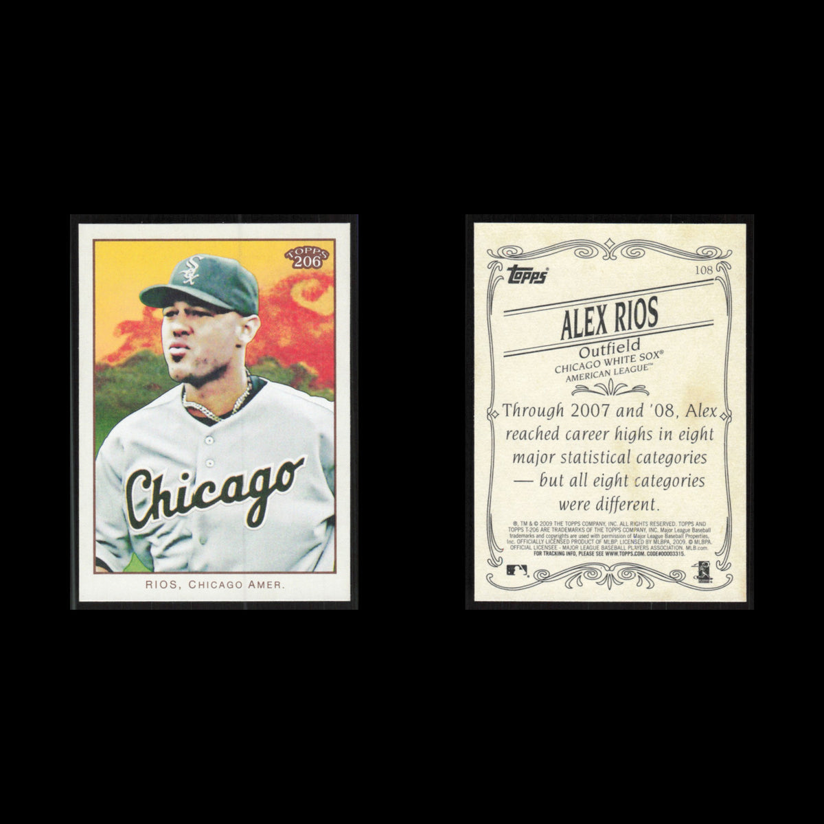 Alex Rios #108 2009 Topps 206 Chicago White Sox Baseball Card MLB NM