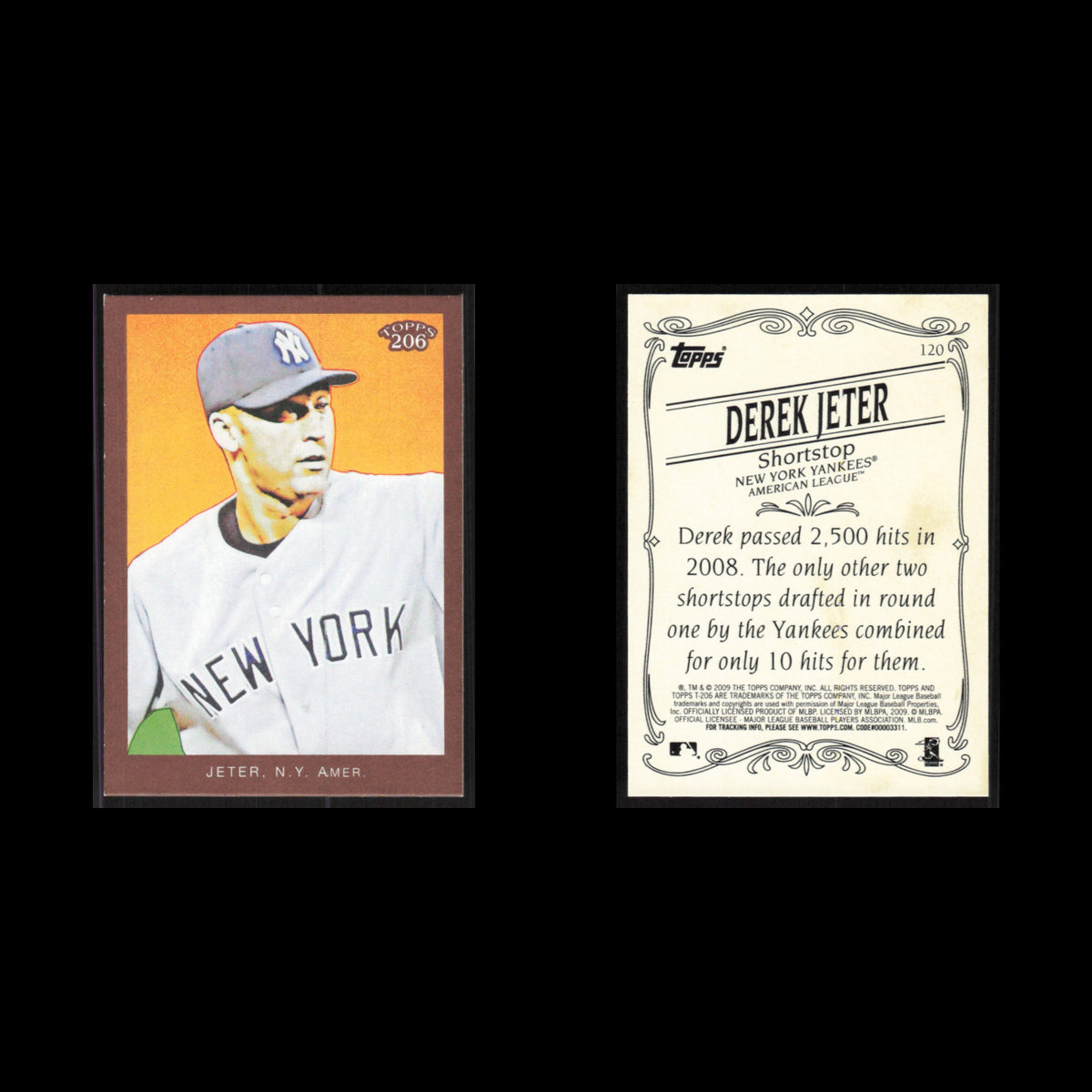 Derek Jeter #120 2009 Topps 206 New York Yankees Baseball Card MLB NM