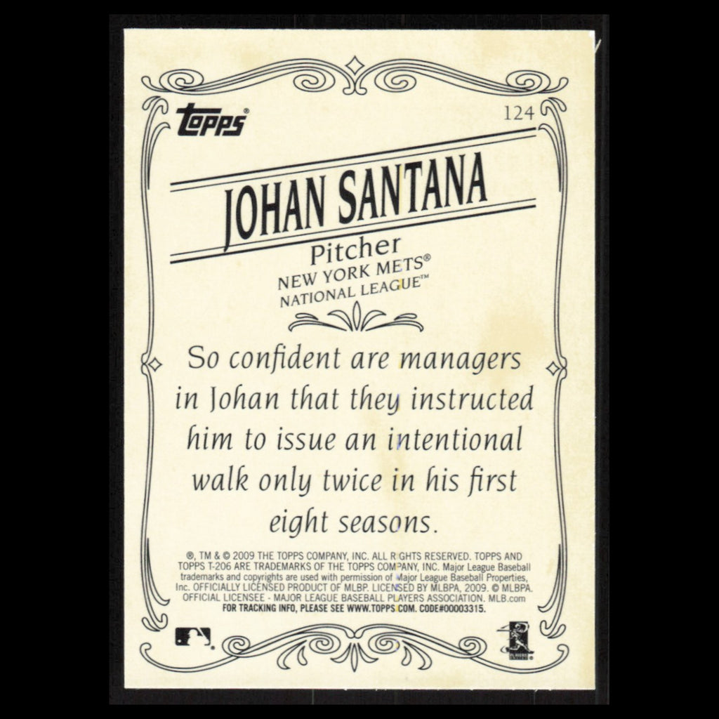 Johan Santana #124 2009 Topps 206 New York Mets Baseball Card MLB NM