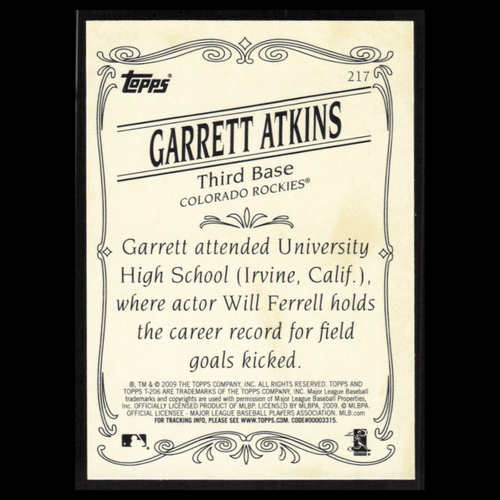 Garrett Atkins #217 2009 Topps T206 Colorado Rockies Baseball Card MLB NM