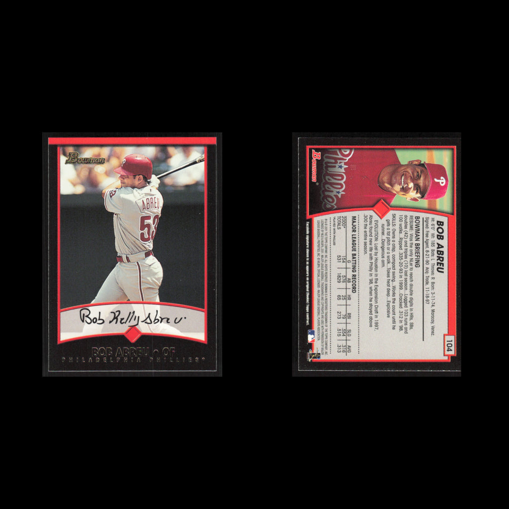 Bobby Abreu #104 2001 Bowman Philadelphia Phillies Baseball Card MLB NM