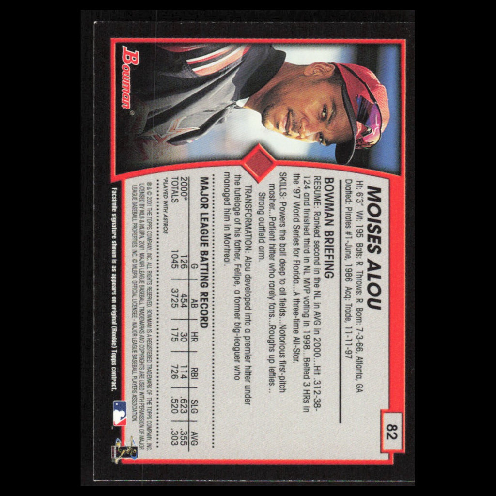 Moises Alou #82 2001 Bowman Houston Astros Baseball Card MLB NM