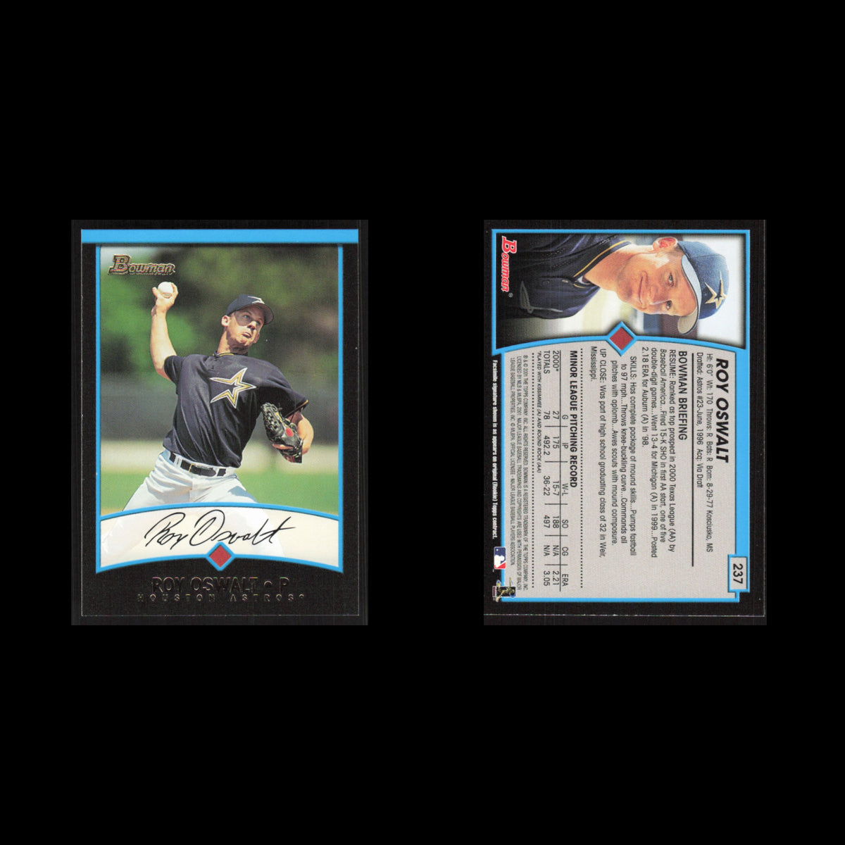 Roy Oswalt #237 2001 Bowman Houston Astros Baseball Card MLB NM