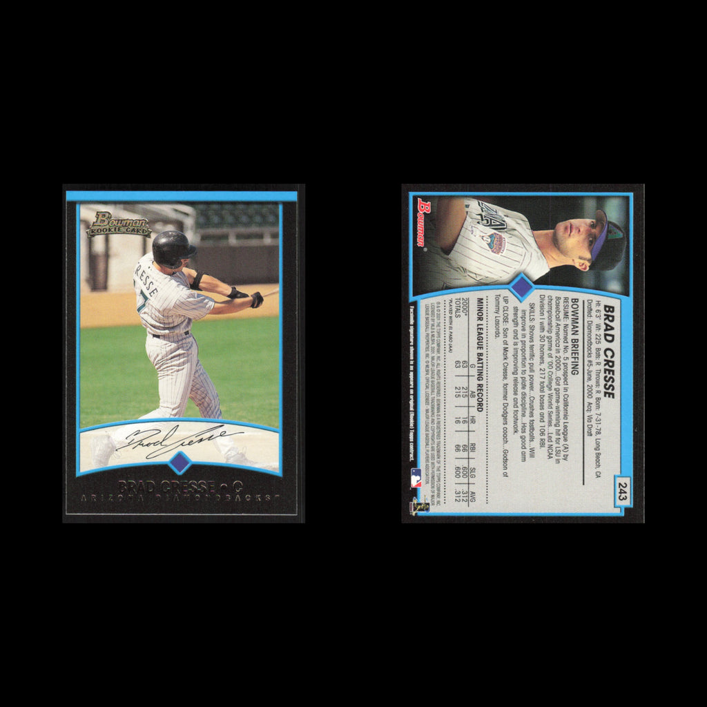 Brad Cresse #243 2001 Bowman Arizona Diamondbacks Baseball Card MLB NM