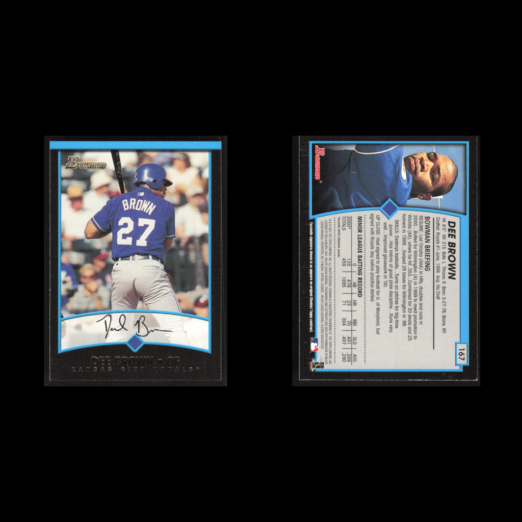 Dee Brown #167 2001 Bowman Kansas City Royals Baseball Card MLB NM