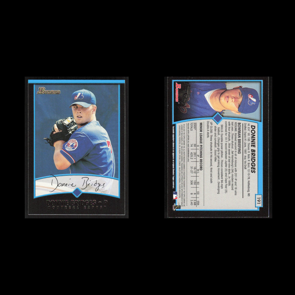 Donnie Bridges #191 2001 Bowman Montreal Expos Baseball Card MLB NM