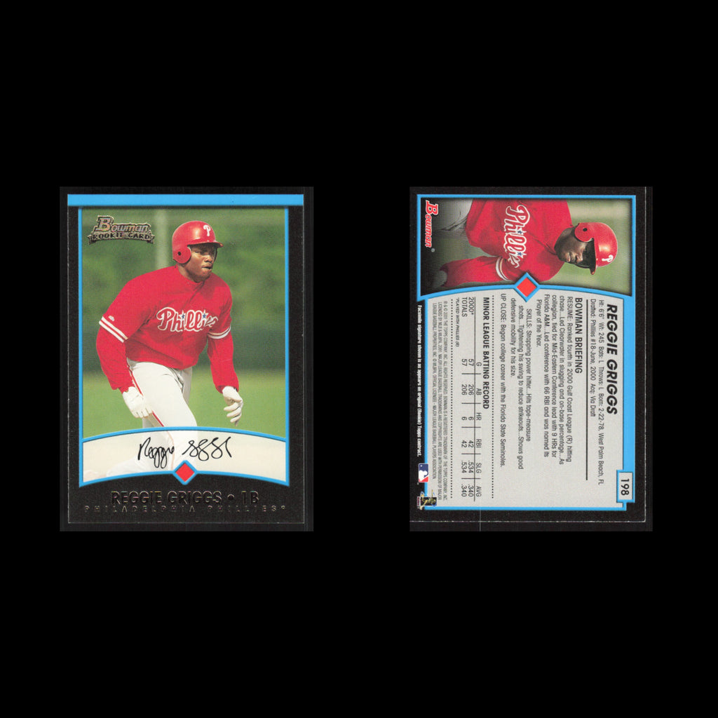 Reggie Griggs Rookie #198 2001 Bowman Philadelphia Phillies Baseball Card MLB NM