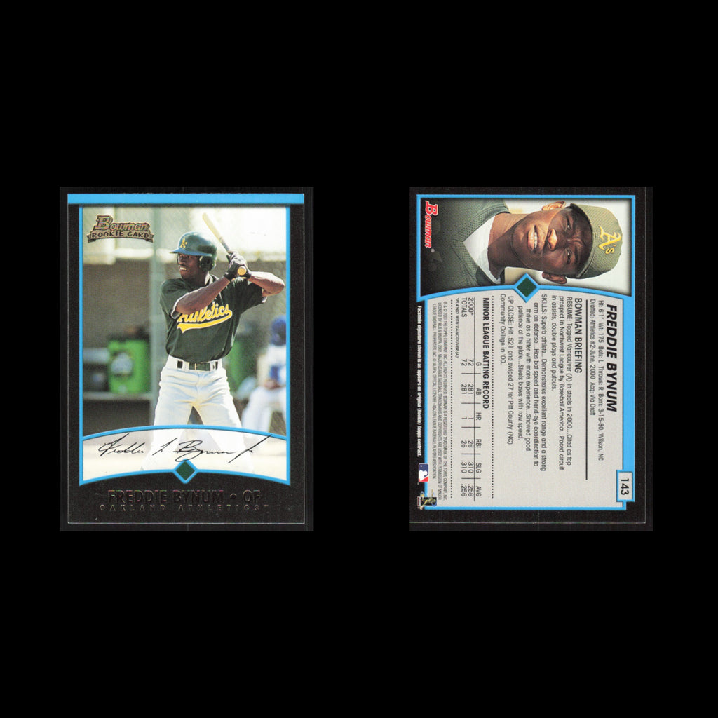 Freddie Bynum Rookie #143 2001 Bowman Oakland Athletics Baseball Card MLB NM