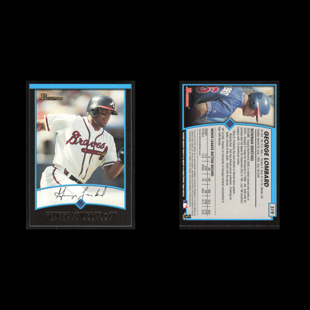 George Lombard #319 2001 Bowman Atlanta Braves Baseball Card MLB NM