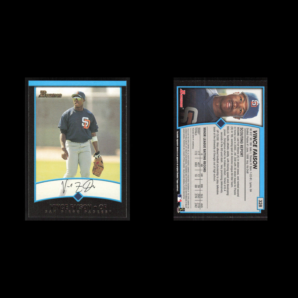 Vince Faison #328 2001 Bowman San Diego Padres Baseball Card MLB NM