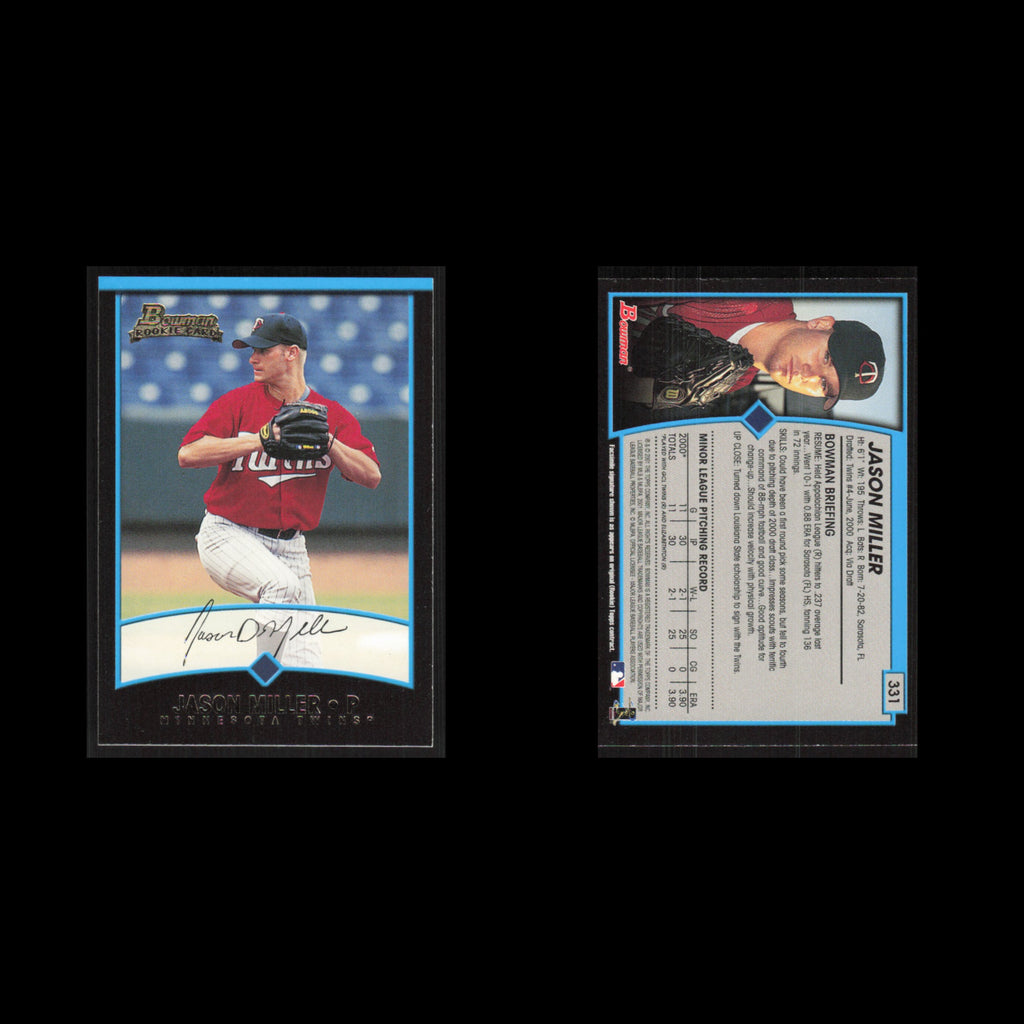 Jason Miller Rookie #331 2001 Bowman Minnesota Twins Baseball Card MLB NM
