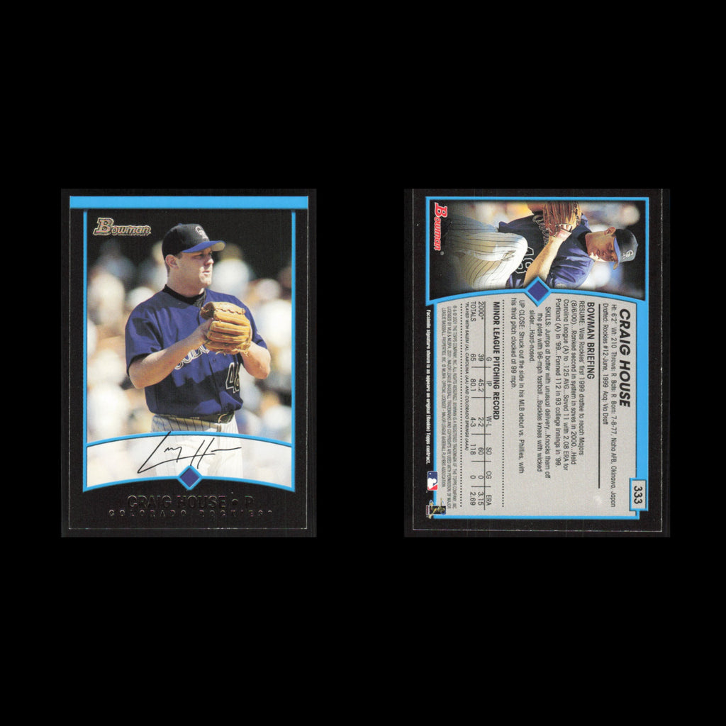 Craig House #333 2001 Bowman Colorado Rockies Baseball Card MLB NM