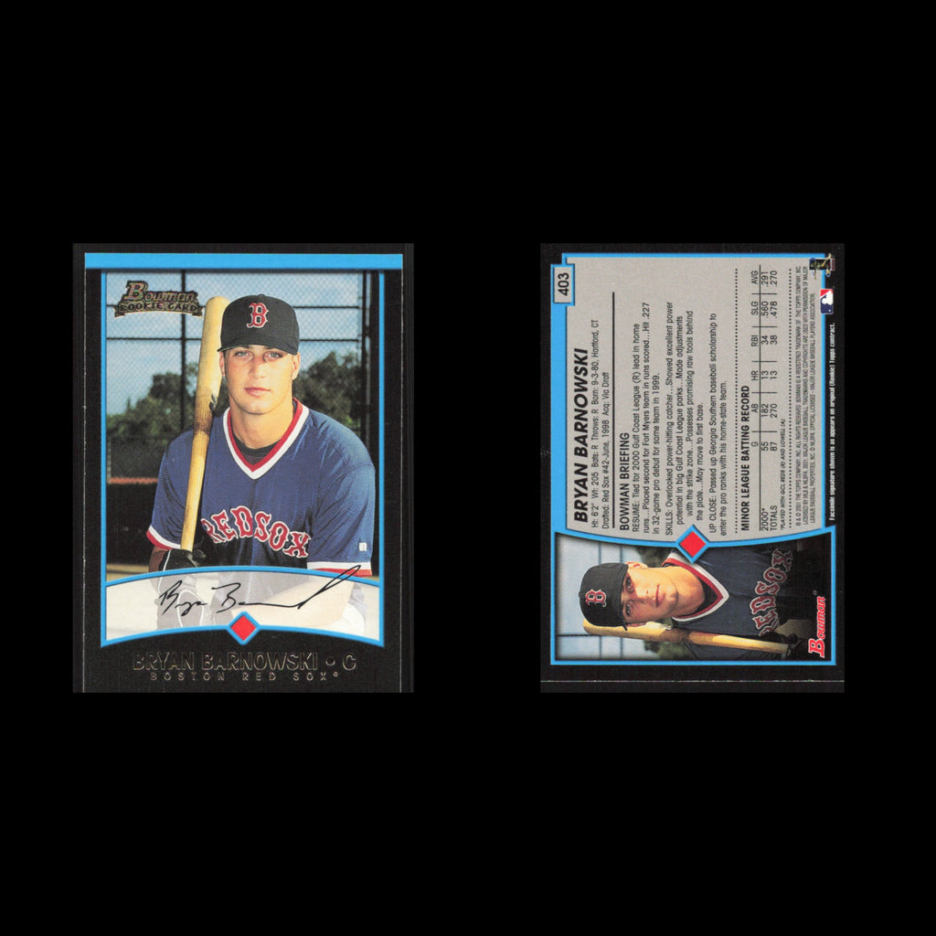 Bryan Barnowski Rookie #403 2001 Bowman Boston Red Sox Baseball Card MLB NM