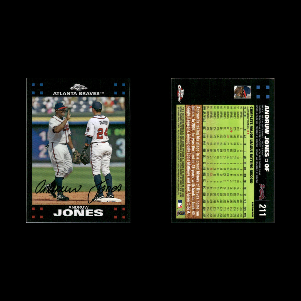 Andruw Jones #211 2007 Topps Chrome Refractor Atlanta Braves Baseball Card MLB