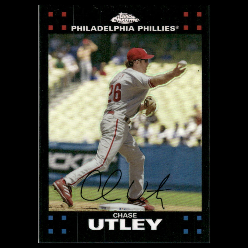 Chase Utley #131 2007 Topps Chrome Refractor Philadelphia Phillies Baseball Card