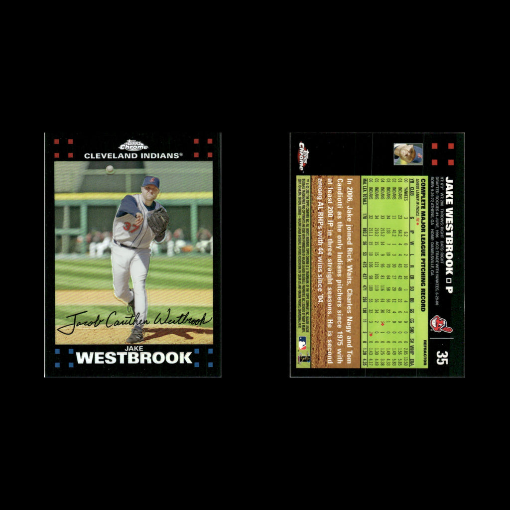 Jake Westbrook #35 2007 Topps Chrome Refractor Cleveland Indians Baseball Card