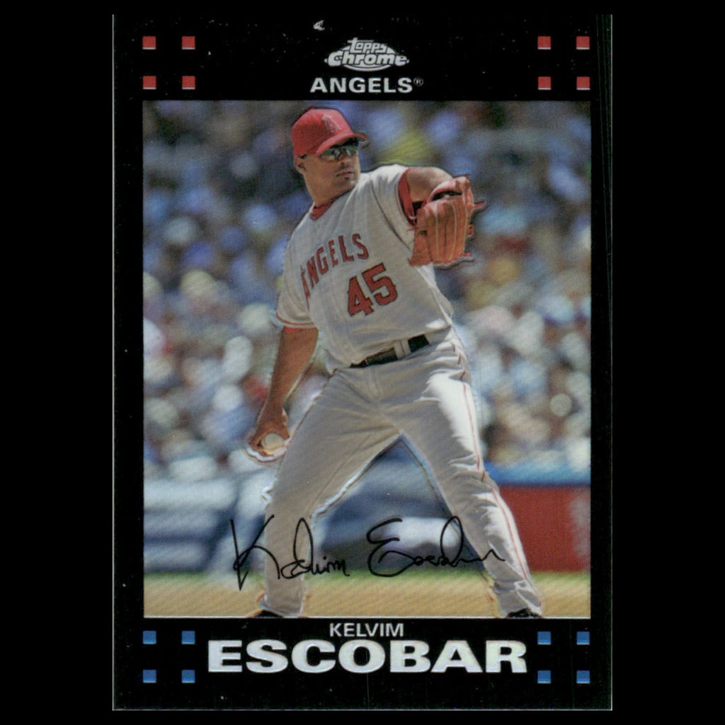Kelvim Escobar #154 2007 Topps Chrome Refractor Los Angeles Angels Baseball Card