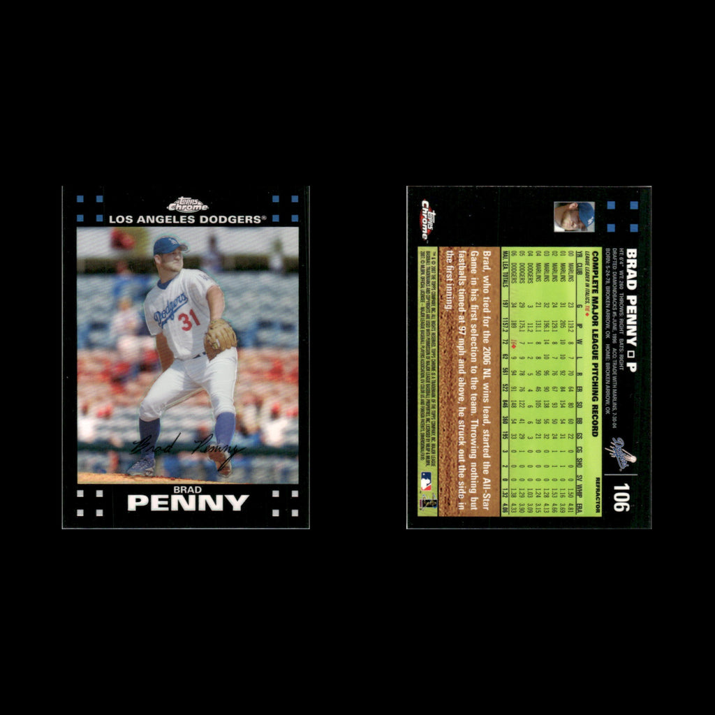 Brad Penny #106 2007 Topps Chrome Refractor Los Angeles Dodgers Baseball Card NM