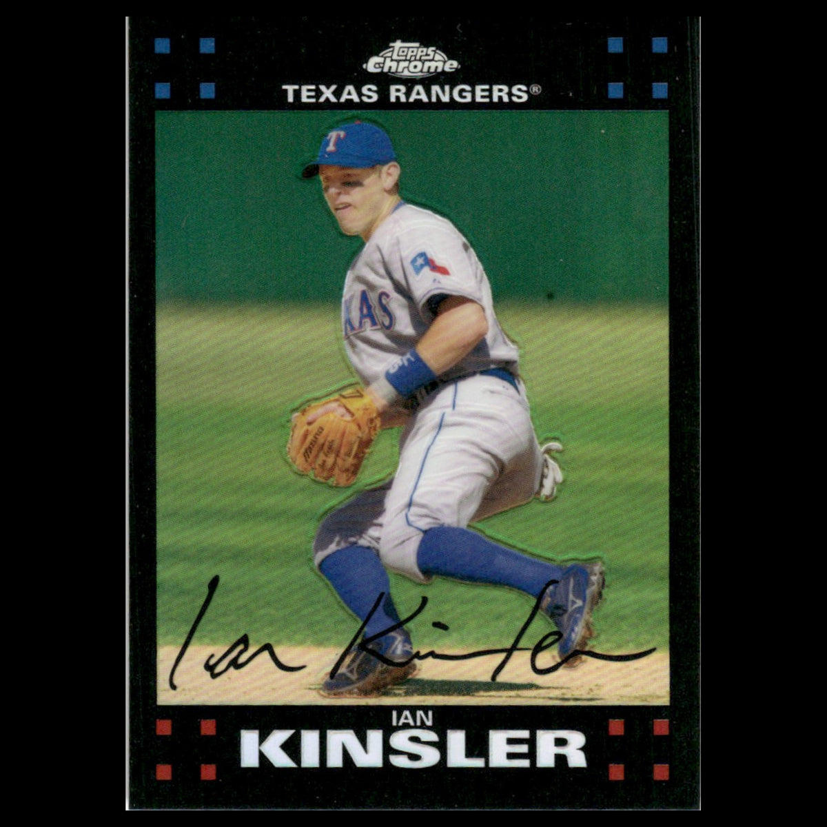 Ian Kinsler #43 2007 Topps Chrome Refractor Texas Rangers Baseball Card MLB NM