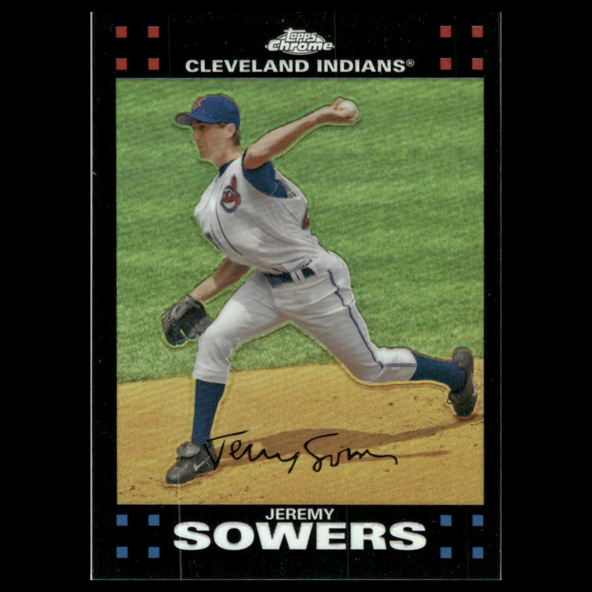 Jeremy Sowers #24 2007 Topps Chrome Refractor Cleveland Indians Baseball Card NM