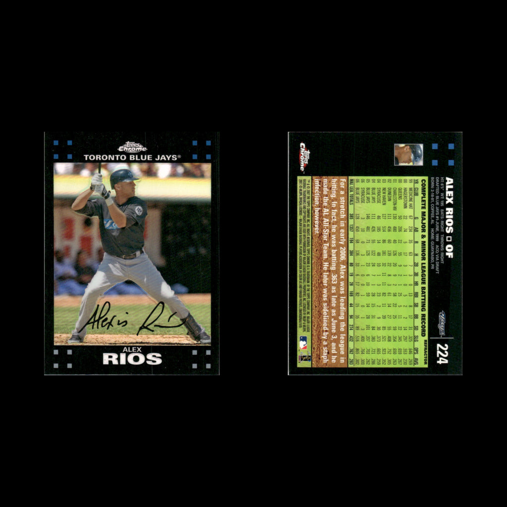 Alex Rios #224 2007 Topps Chrome Refractor Toronto Blue Jays Baseball Card MLB