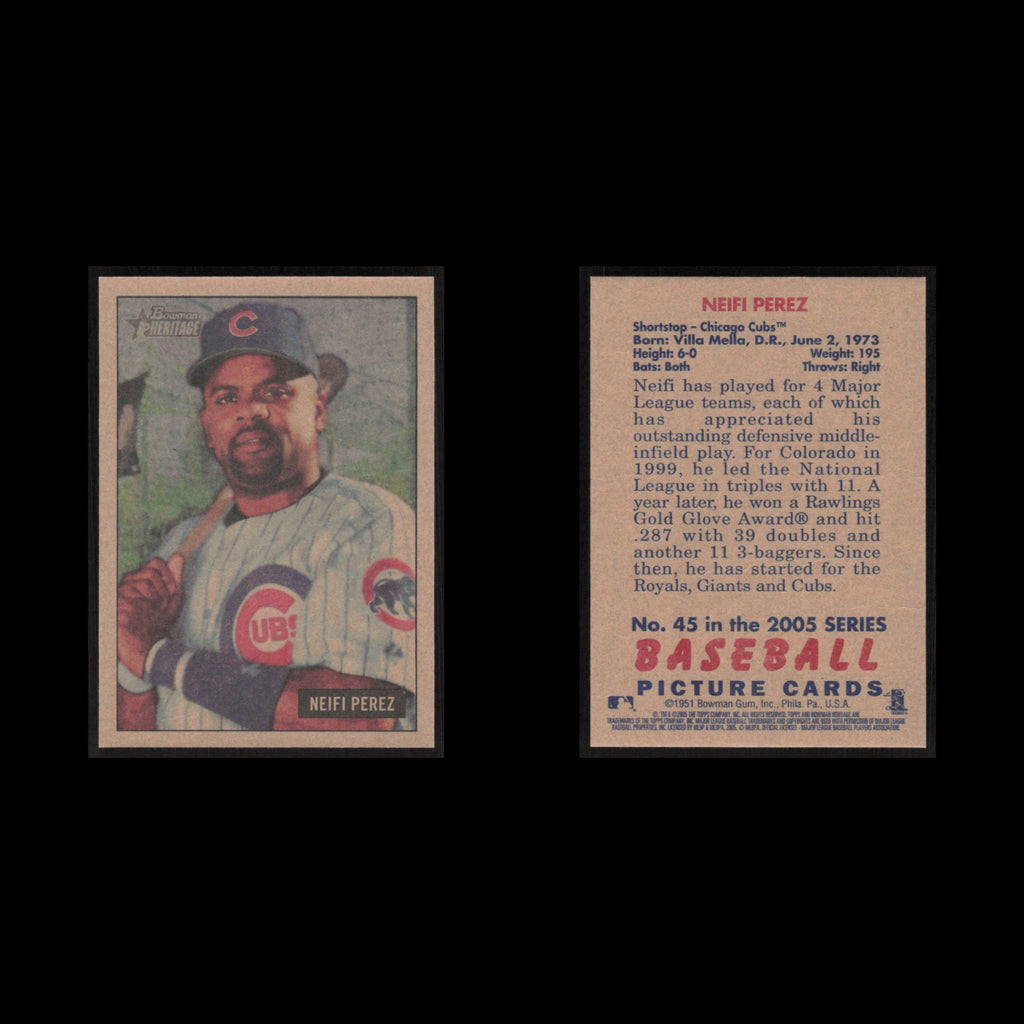 Neifi Perez #45 2005 Bowman Heritage Chicago Cubs Baseball Card MLB NM