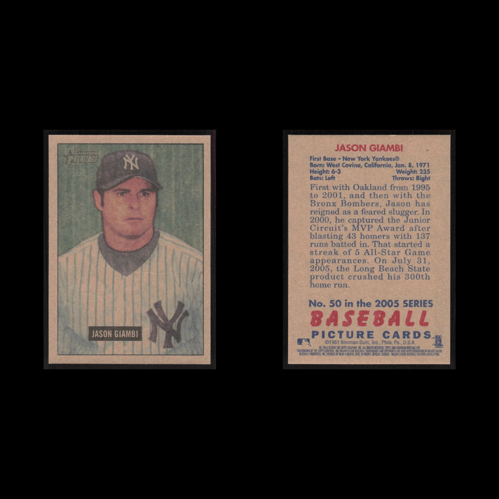 Jason Giambi #50 2005 Bowman Heritage New York Yankees Baseball Card MLB NM