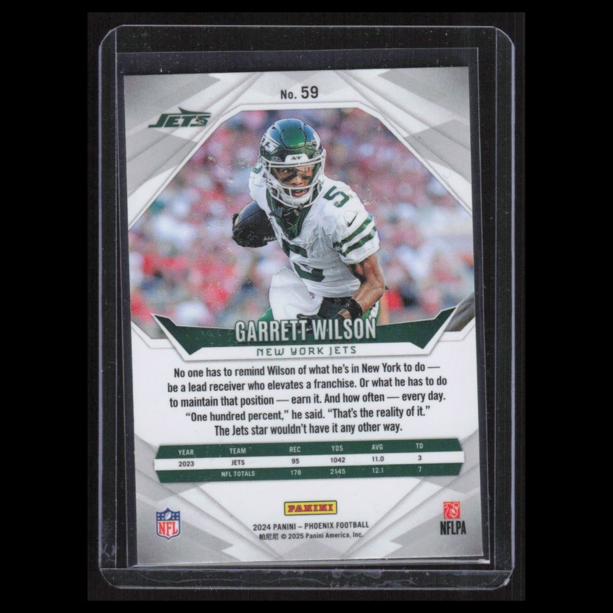 Garrett Wilson #59 2024 Panini Phoenix New York Jets Football Card NFL NM