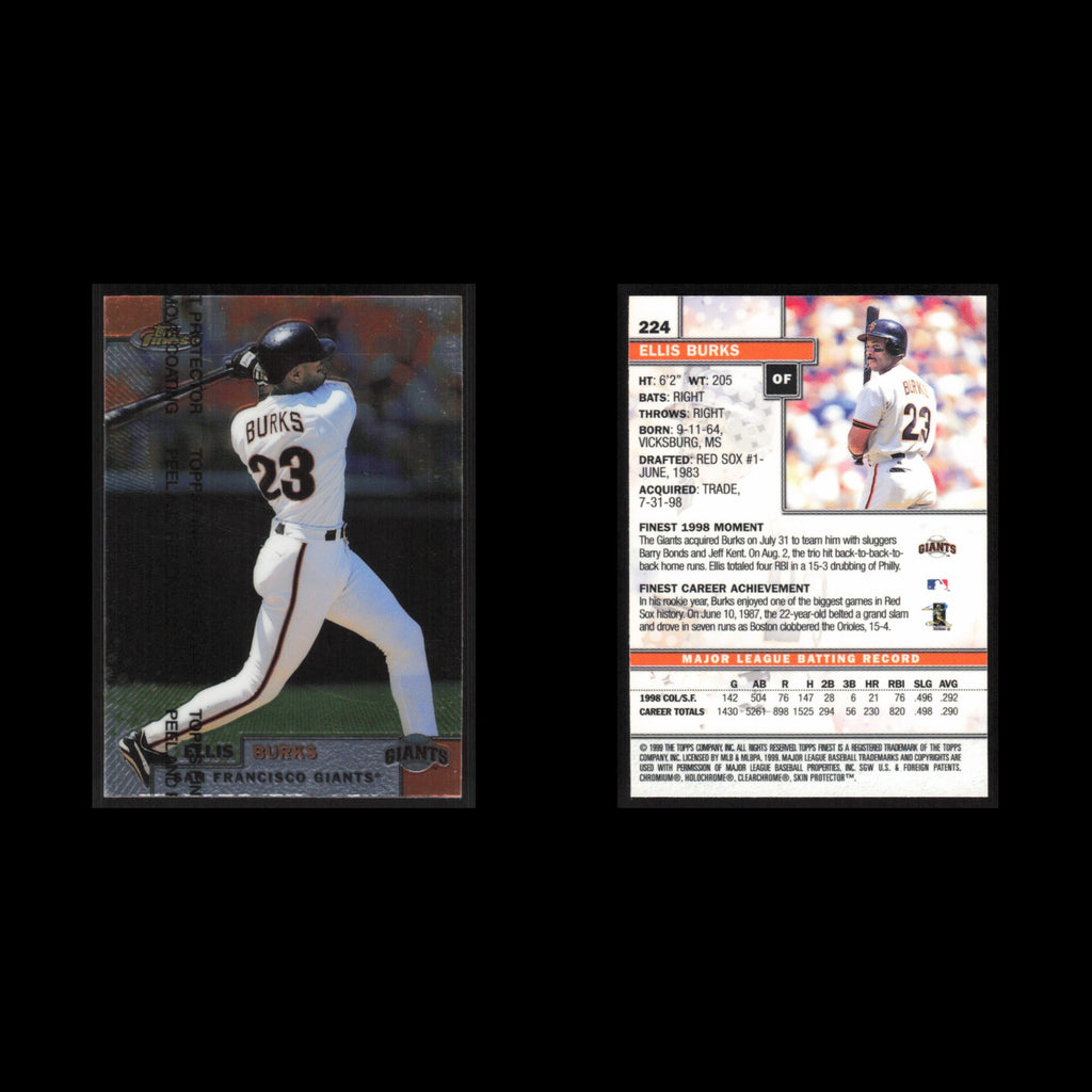 Ellis Burks #224 1999 Topps Finest w Coating San Francisco Giants Baseball Card