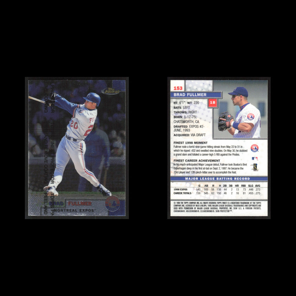 Brad Fullmer #153 1999 Topps Finest w Coating Montreal Expos Baseball Card MLB