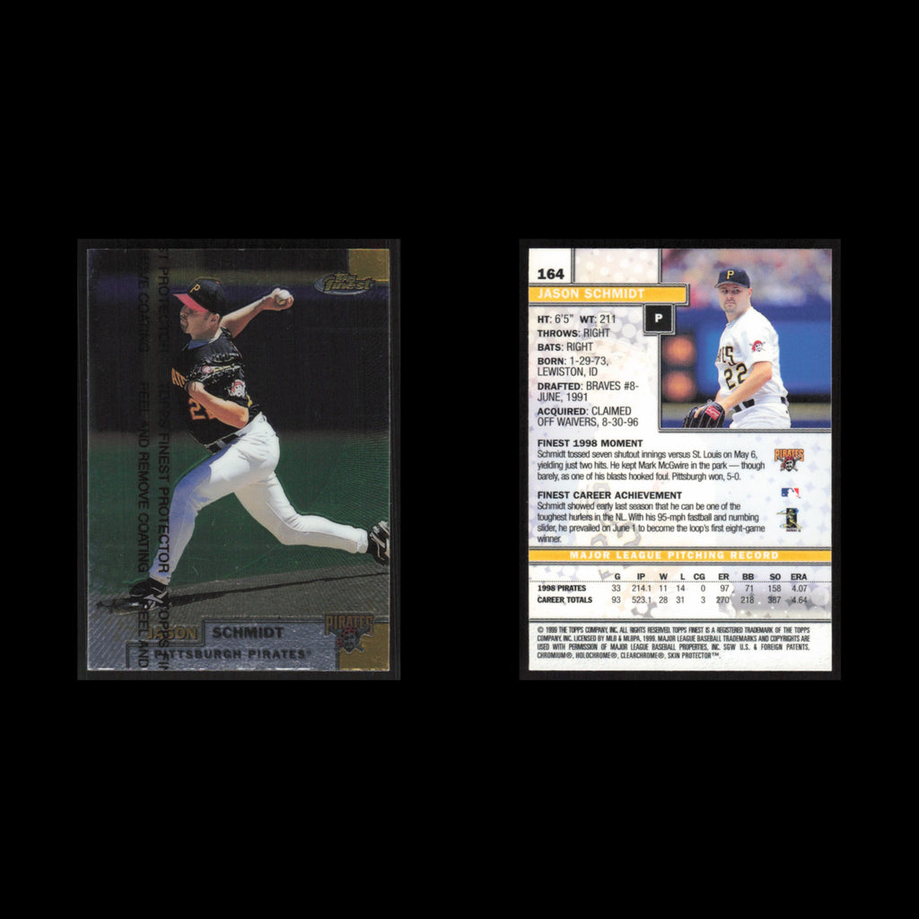 Jason Schmidt #164 1999 Topps Finest w Coating Pittsburgh Pirates Baseball Card