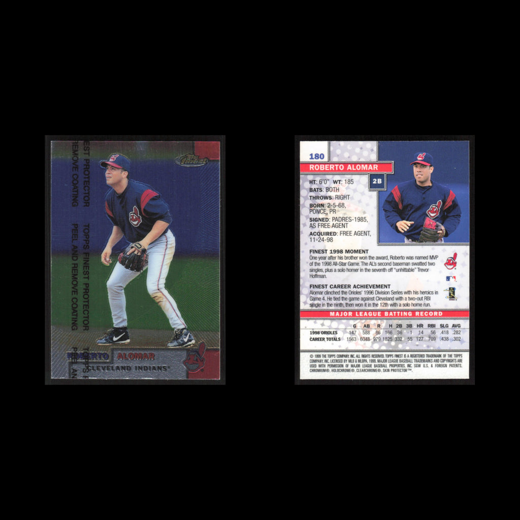 Roberto Alomar #180 1999 Topps Finest w Coating Cleveland Indians Baseball Card