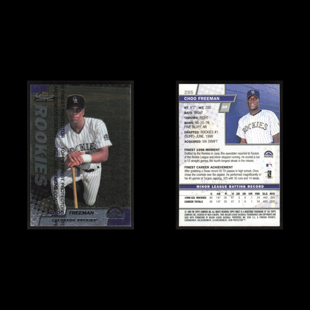 Choo Freeman Rookie #295 1999 Topps Finest w Coating Colorado Rockies Baseball