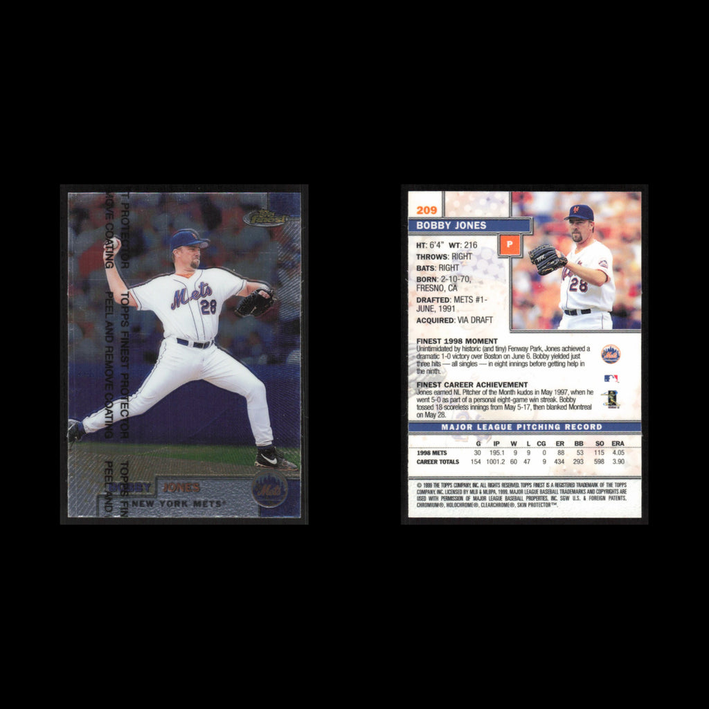 Bobby Jones #209 1999 Topps Finest w Coating New York Mets Baseball Card MLB NM