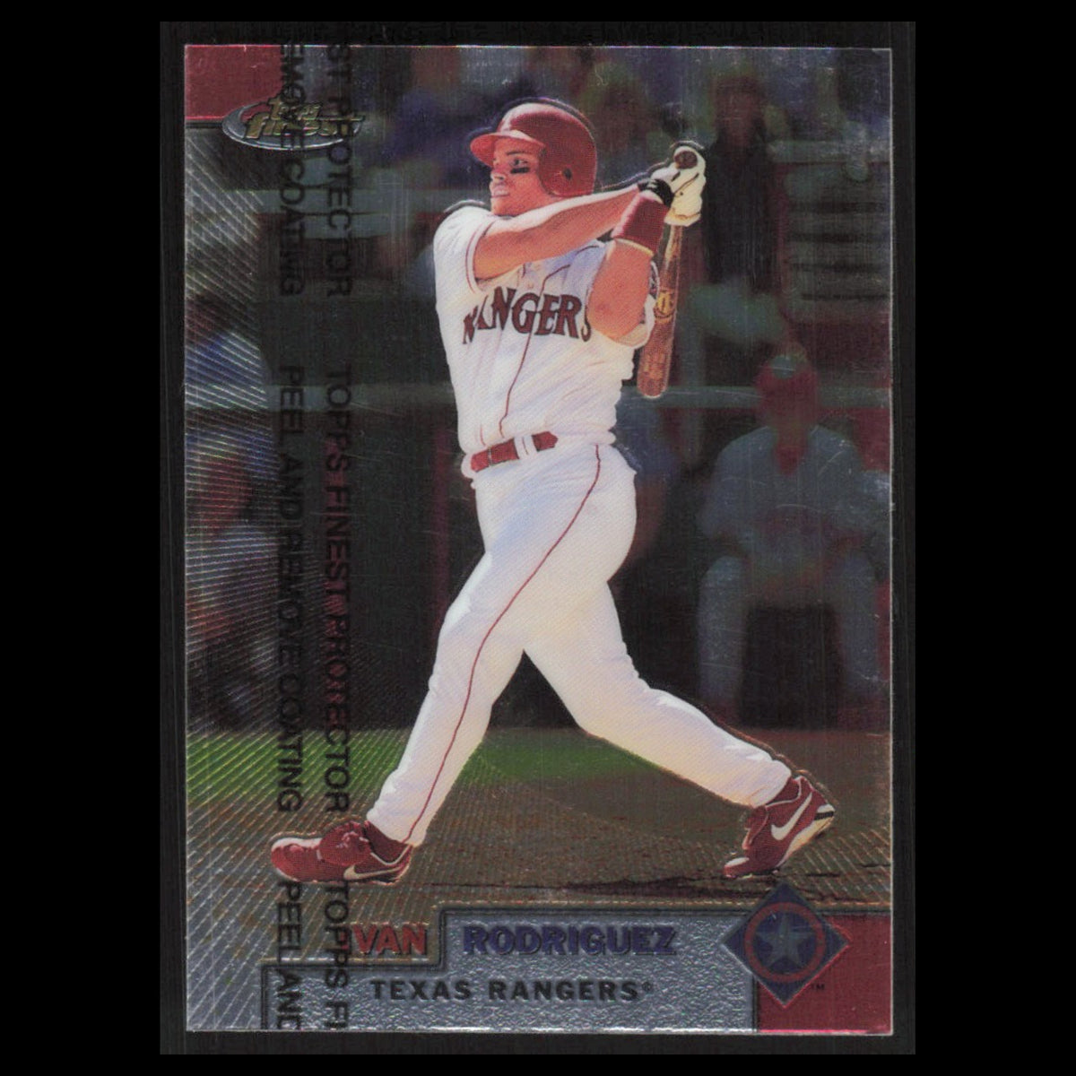 Ivan Rodriguez #195 1999 Topps Finest w Coating Texas Rangers Baseball Card MLB