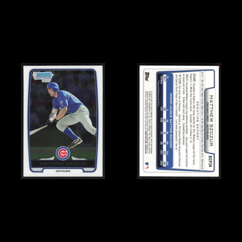 Matthew Szczur #BCP34 2012 Bowman Chrome Prospects Chicago Cubs Baseball Card NM