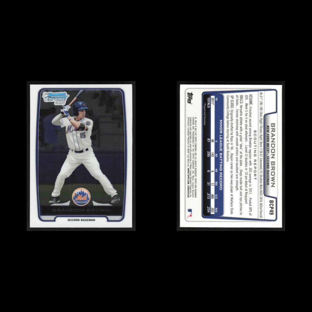 Brandon Brown #BCP49 2012 Bowman Chrome Prospects New York Mets Baseball Card NM