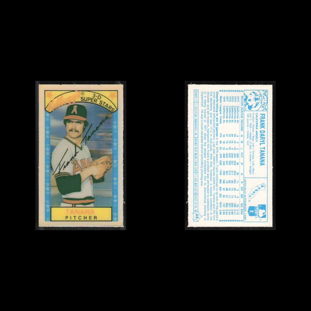 Frank Tanana #55 1979 Kelloggs California Angels Baseball Card MLB NM