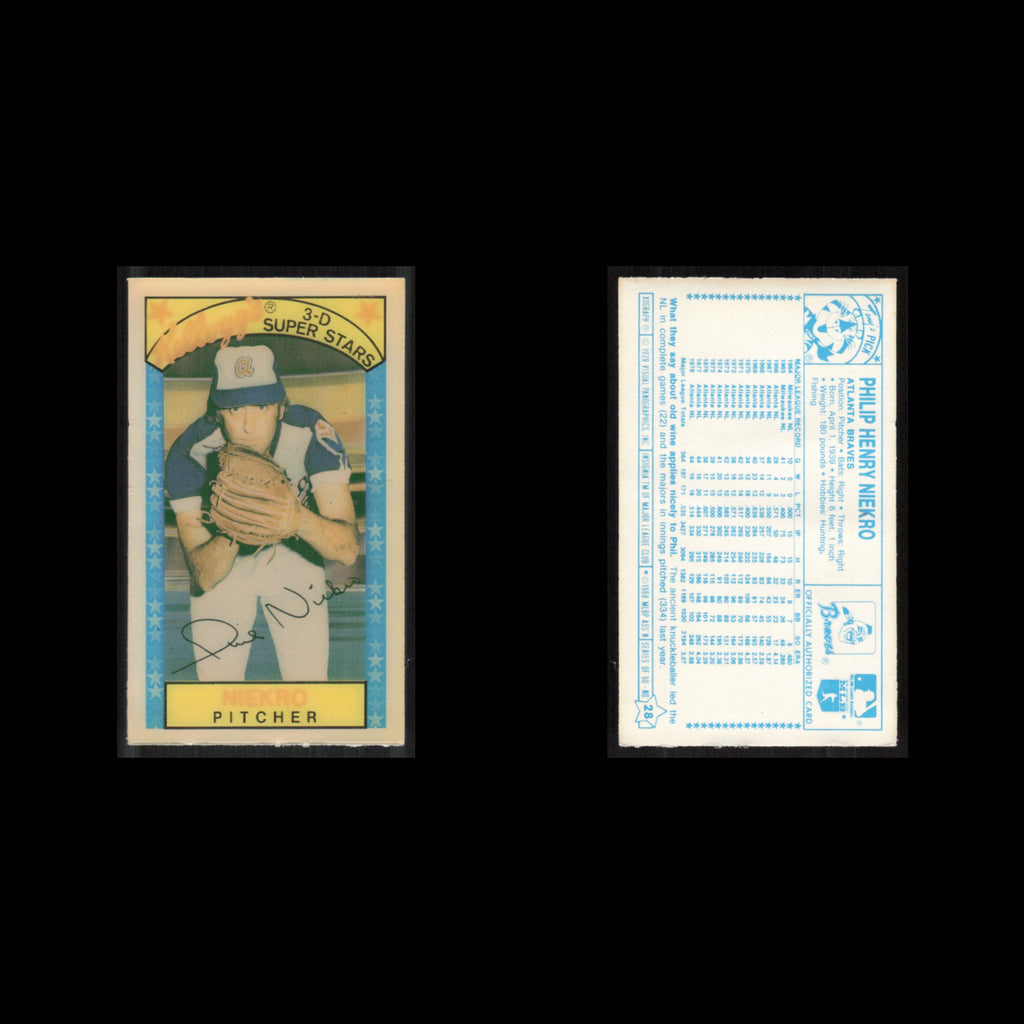 Phil Niekro #28 1979 Kelloggs Atlanta Braves Baseball Card MLB NM