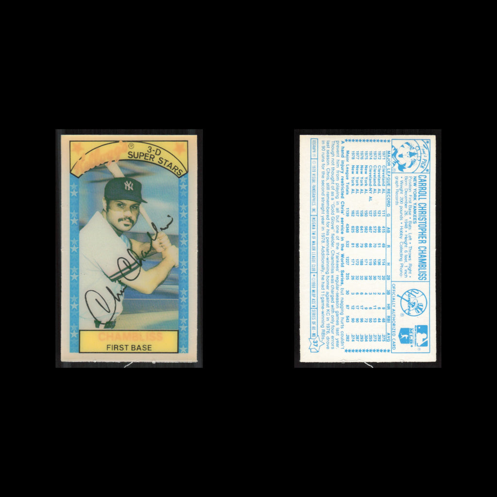 Chris Chambliss #37 1979 Kelloggs New York Yankees Baseball Card MLB NM