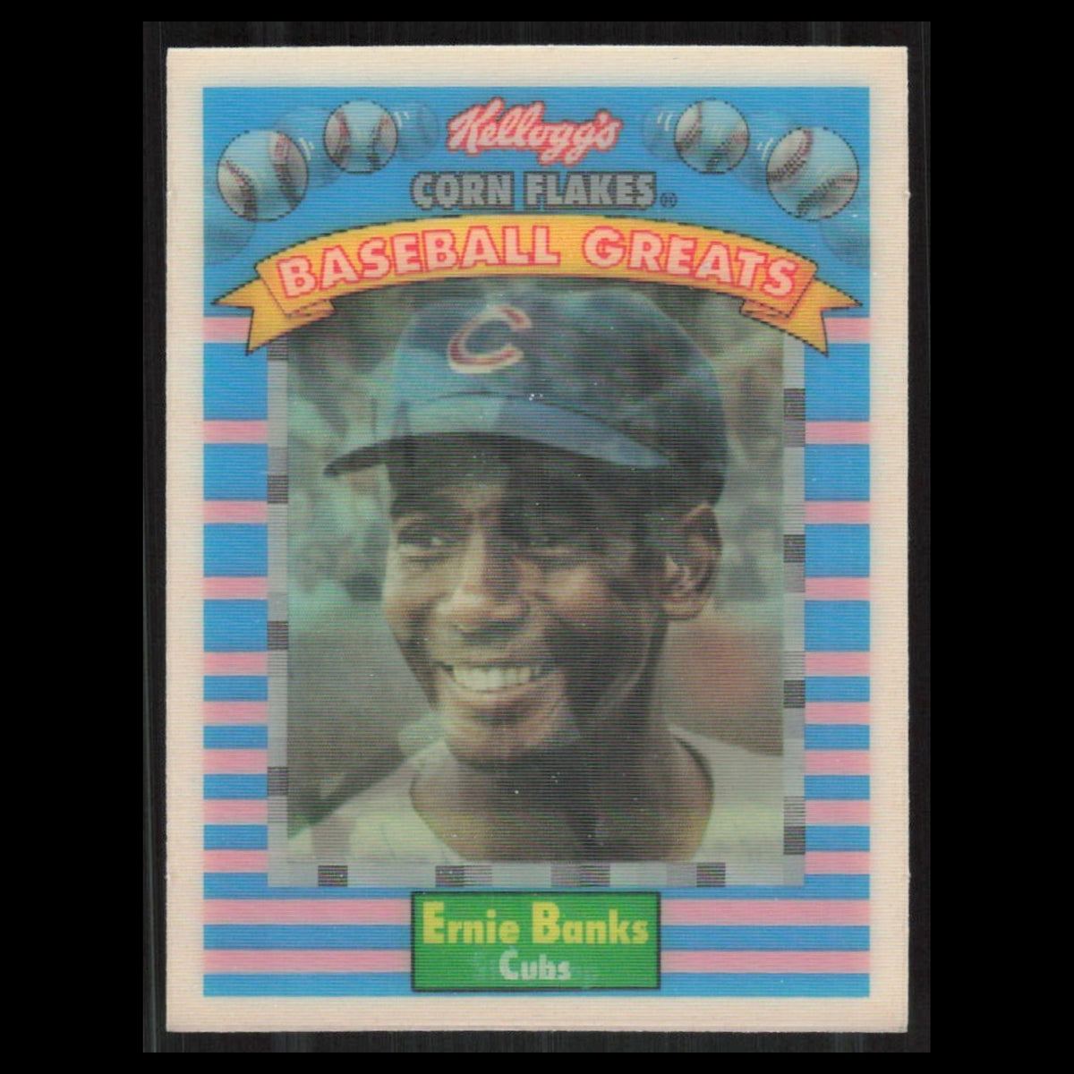 Ernie Banks #4 1992 Kelloggs Corn Flakes Baseball Greats Chicago Cubs Baseball