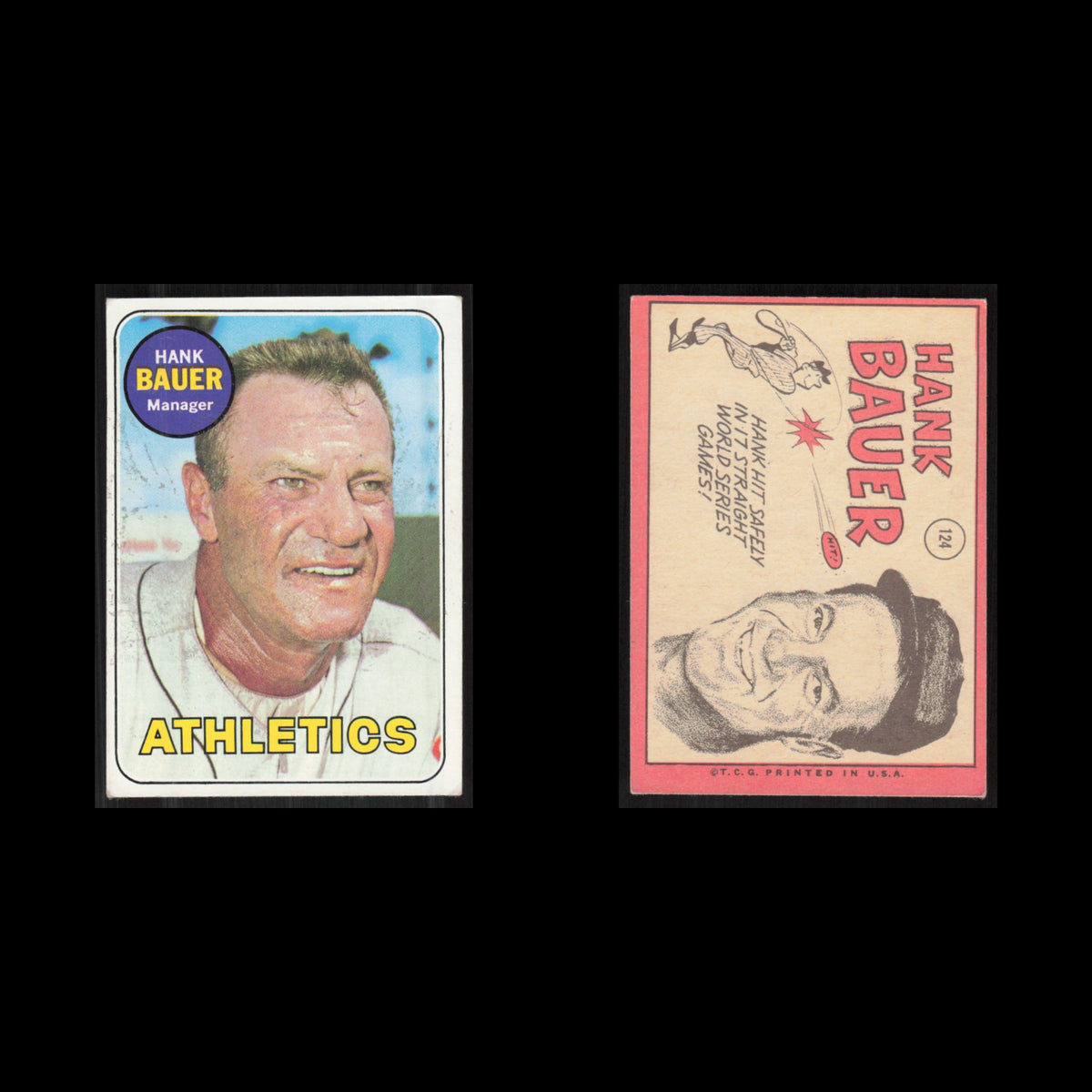 Hank Bauer #124 1969 Topps Oakland Athletics Baseball Card MLB NM