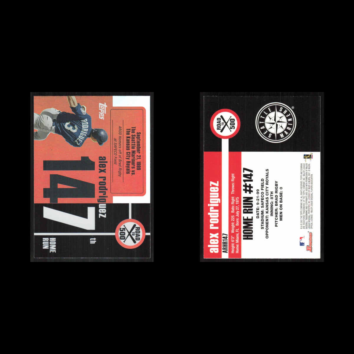 Alex Rodriguez #ARHR147 2007 Topps Alex Rodriguez Road to 500 Seattle Mariners