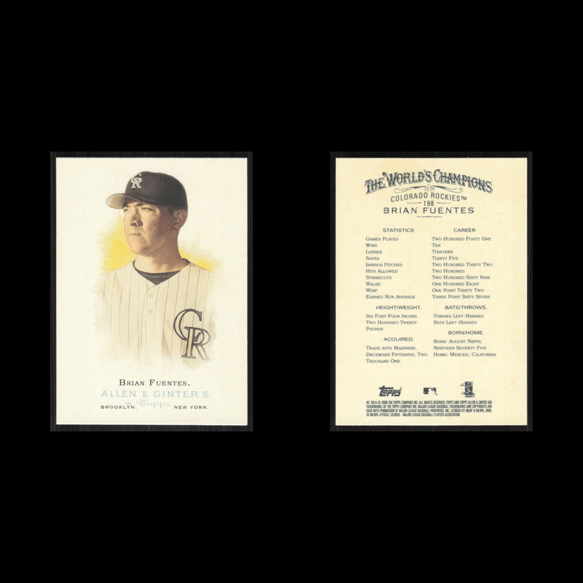 Brian Funtes #603 2006 Topps Allen - Ginter New York Mets Baseball Card MLB NM
