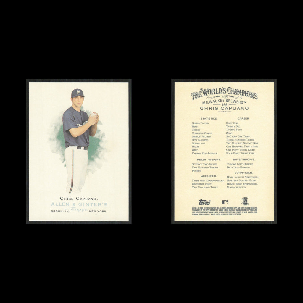 Chris Capuano #166 2006 Topps Allen - Ginter Milwaukee Brewers Baseball Card MLB
