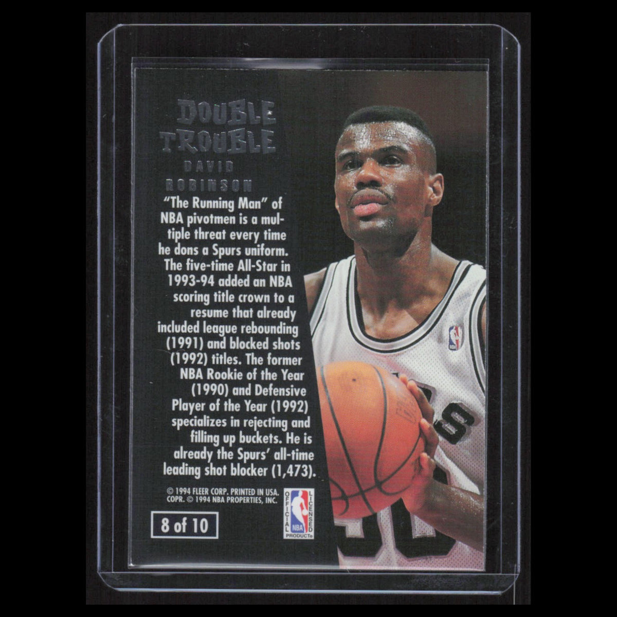 David Robinson #8 1994 Ultra Double Trouble San Antonio Spurs Basketball Card NM